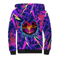 Chuuk Tropical Sunset Coordinates Sherpa Hoodie Neon Graffiti Polynesian Tribal TS04 - Polynesian Pride
