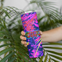 Chuuk Tropical Sunset Coordinates Skinny Tumbler Neon Graffiti Polynesian Tribal TS04 - Polynesian Pride