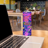 Chuuk Tropical Sunset Coordinates Skinny Tumbler Neon Graffiti Polynesian Tribal TS04 - Polynesian Pride