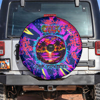 Chuuk Tropical Sunset Coordinates Spare Tire Cover Neon Graffiti Polynesian Tribal TS04 Purple Pink - Polynesian Pride