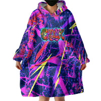 Chuuk Tropical Sunset Coordinates Wearable Blanket Hoodie Neon Graffiti Polynesian Tribal TS04 - Polynesian Pride