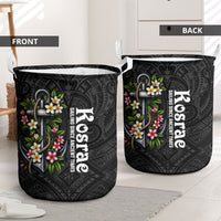 Kosrae Nautical Heritage Laundry Basket Polynesian Tribal Anchor With Plumeria Tropical Art TS04 - Polynesian Pride