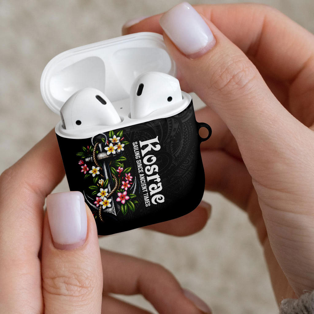 Kosrae Nautical Heritage AirPods Case Polynesian Tribal Anchor With Plumeria Tropical Art TS04 - Polynesian Pride