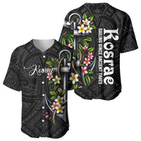 Kosrae Nautical Heritage Baseball Jersey Polynesian Tribal Anchor With Plumeria Tropical Art TS04 - Polynesian Pride