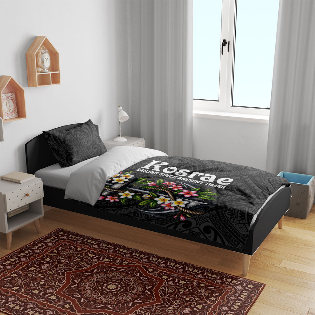 Kosrae Nautical Heritage Bedding Set Polynesian Tribal Anchor With Plumeria Tropical Art TS04 - Polynesian Pride