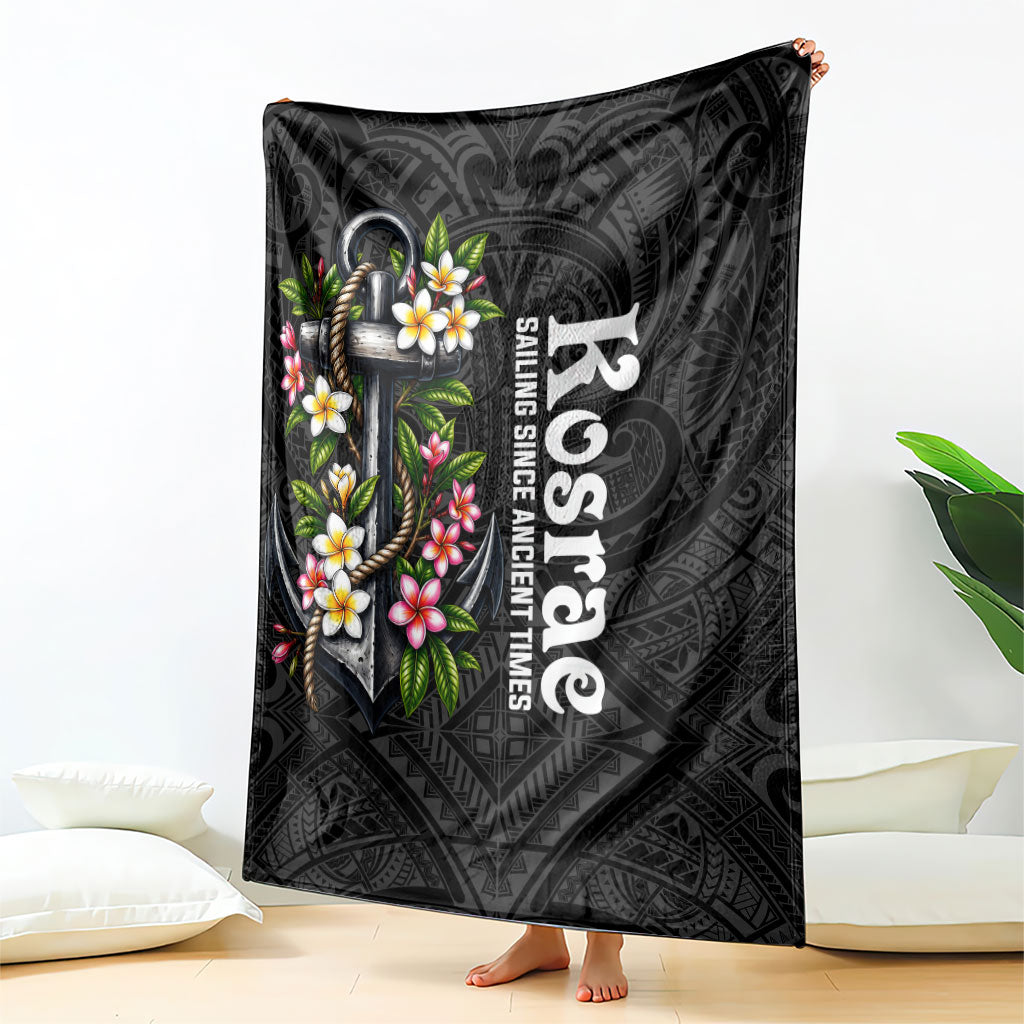 Kosrae Nautical Heritage Blanket Polynesian Tribal Anchor With Plumeria Tropical Art TS04 - Polynesian Pride