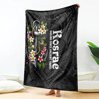 Kosrae Nautical Heritage Blanket Polynesian Tribal Anchor With Plumeria Tropical Art TS04 - Polynesian Pride