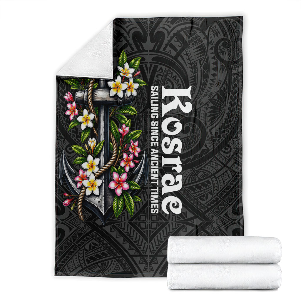 Kosrae Nautical Heritage Blanket Polynesian Tribal Anchor With Plumeria Tropical Art TS04 - Polynesian Pride