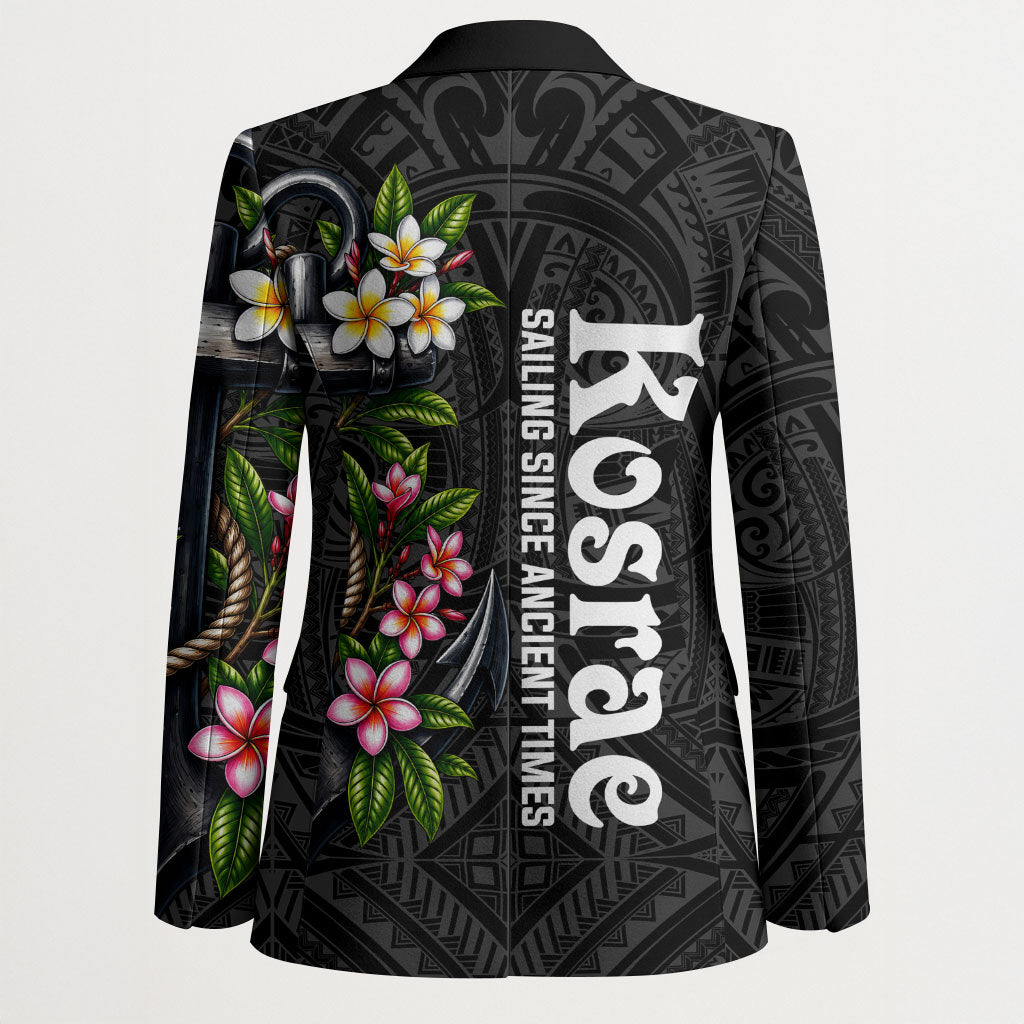 Kosrae Nautical Heritage Blazer Polynesian Tribal Anchor With Plumeria Tropical Art TS04 - Polynesian Pride