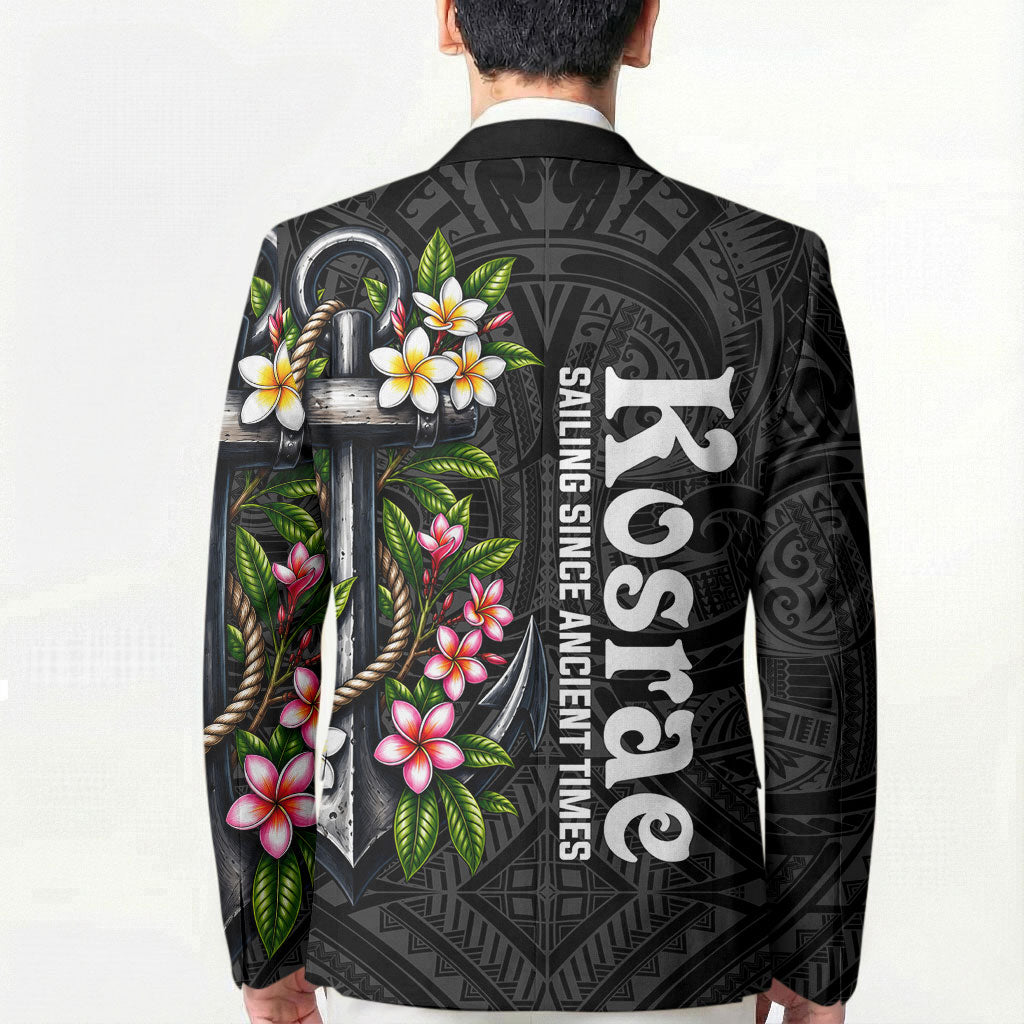 Kosrae Nautical Heritage Blazer Polynesian Tribal Anchor With Plumeria Tropical Art TS04 - Polynesian Pride