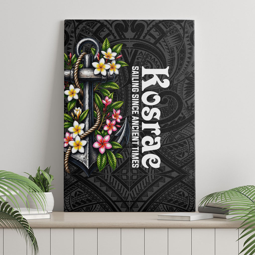 Kosrae Nautical Heritage Canvas Wall Art Polynesian Tribal Anchor With Plumeria Tropical Art TS04 - Polynesian Pride
