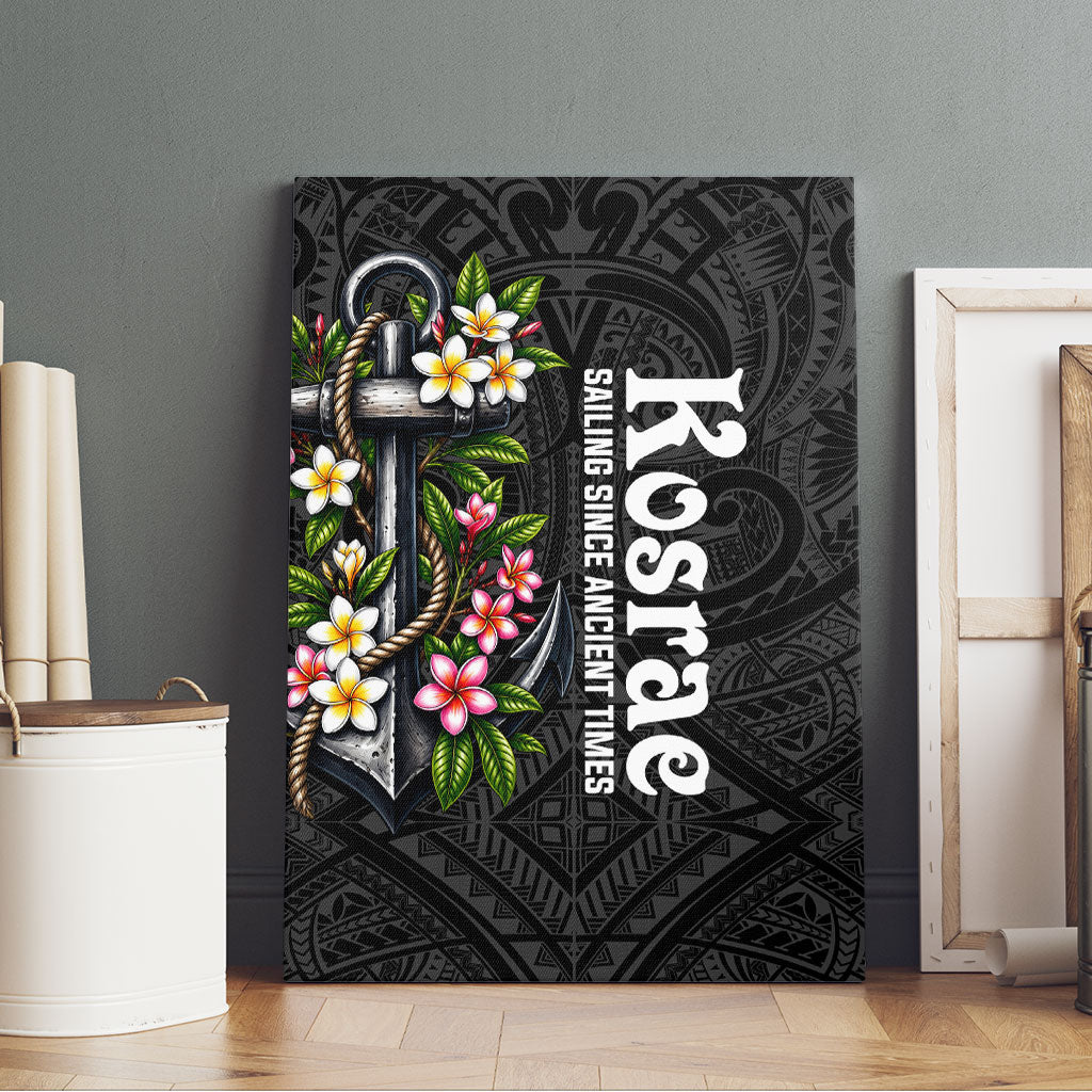Kosrae Nautical Heritage Canvas Wall Art Polynesian Tribal Anchor With Plumeria Tropical Art TS04 - Polynesian Pride