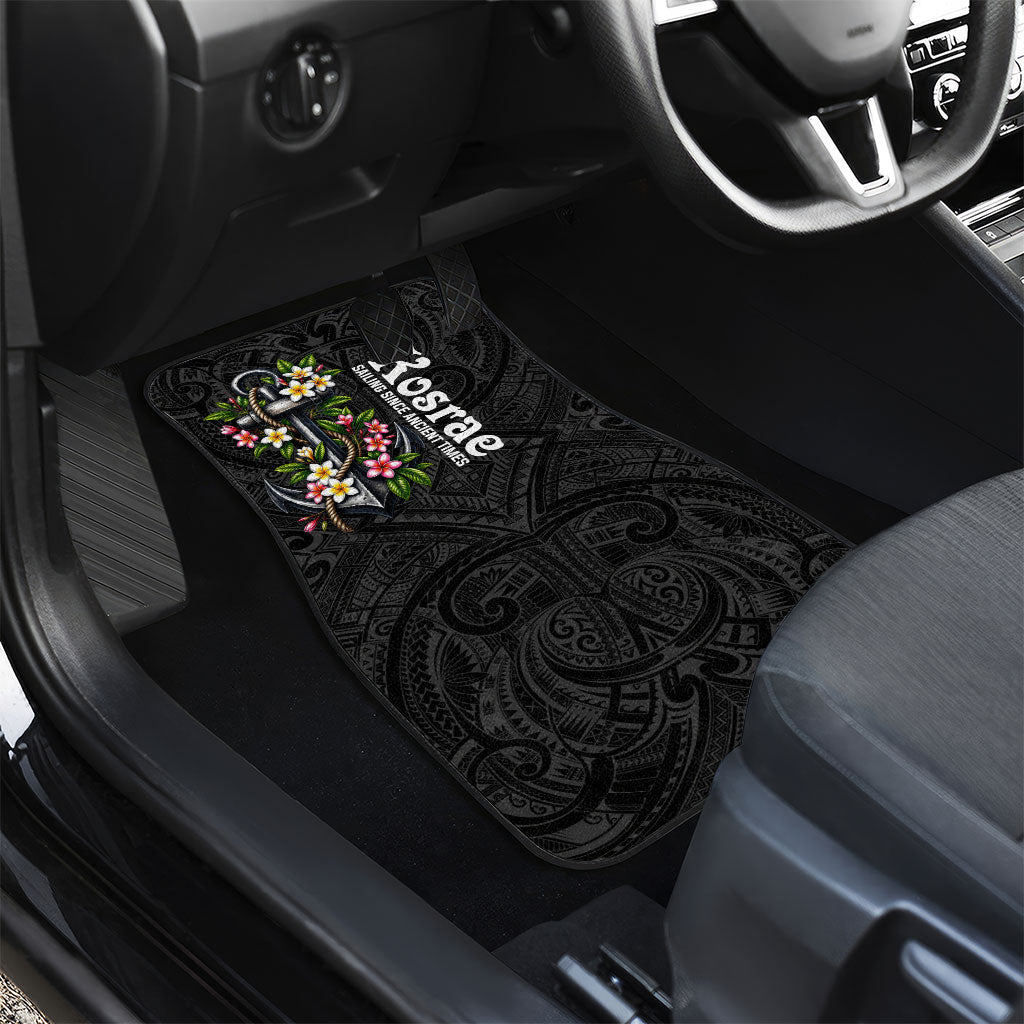 Kosrae Nautical Heritage Car Mats Polynesian Tribal Anchor With Plumeria Tropical Art TS04 - Polynesian Pride