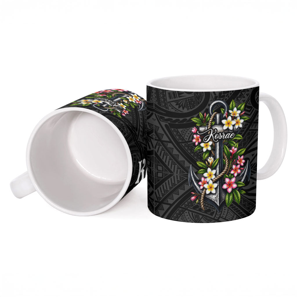Kosrae Nautical Heritage Ceramic Mug Polynesian Tribal Anchor With Plumeria Tropical Art TS04 - Polynesian Pride