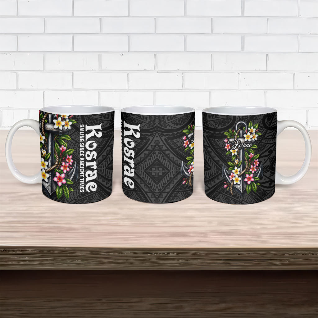 Kosrae Nautical Heritage Ceramic Mug Polynesian Tribal Anchor With Plumeria Tropical Art TS04 - Polynesian Pride