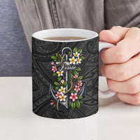 Kosrae Nautical Heritage Ceramic Mug Polynesian Tribal Anchor With Plumeria Tropical Art TS04 - Polynesian Pride