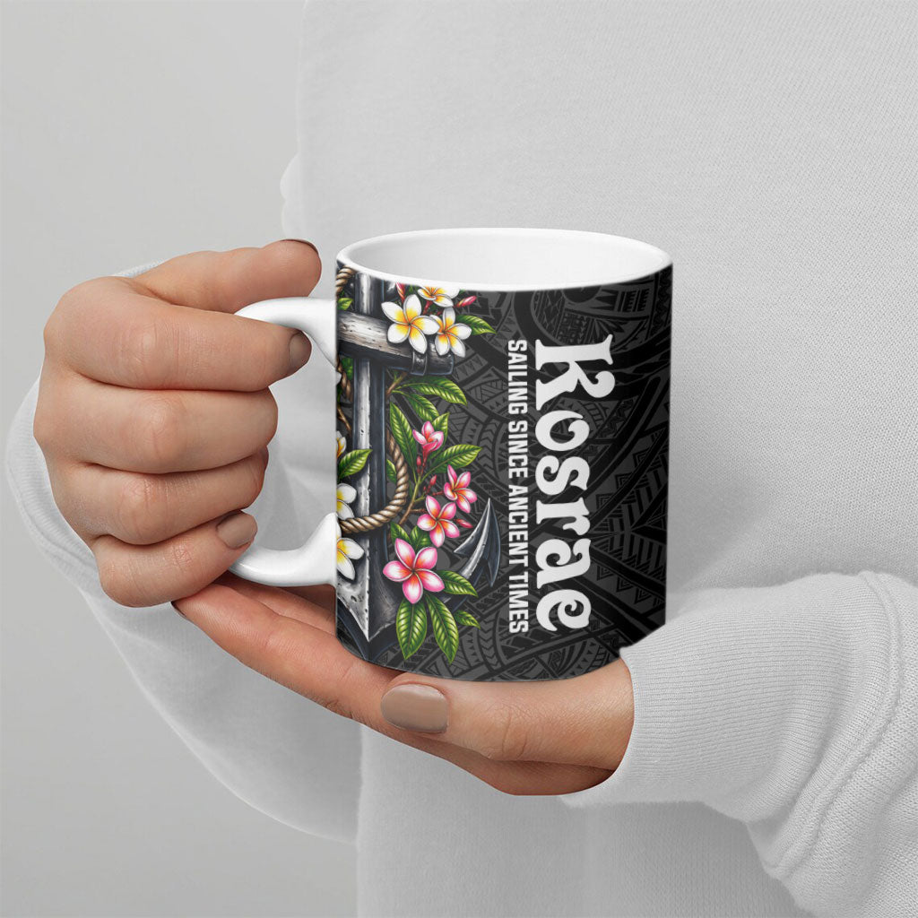 Kosrae Nautical Heritage Ceramic Mug Polynesian Tribal Anchor With Plumeria Tropical Art TS04 - Polynesian Pride