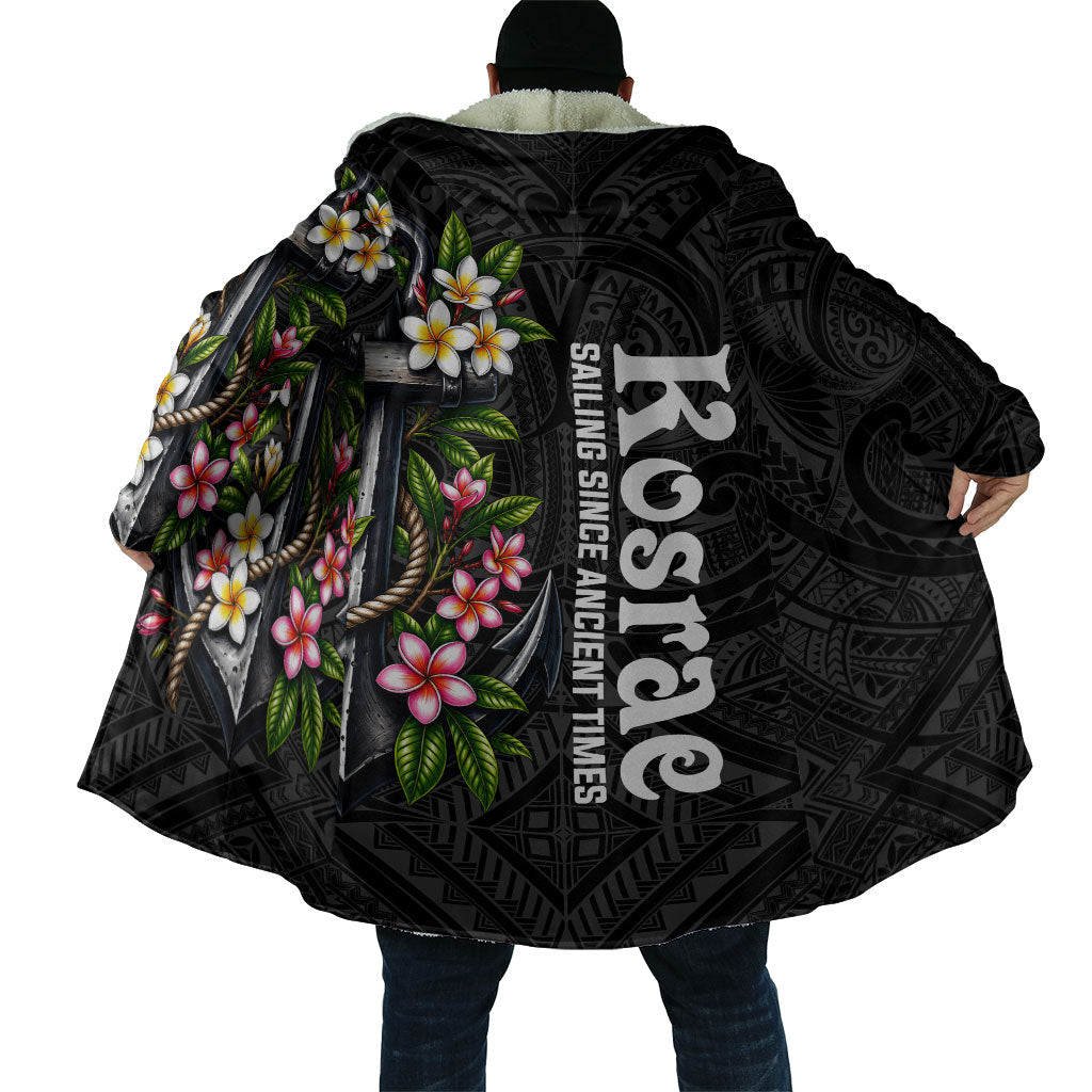 Kosrae Nautical Heritage Cloak Polynesian Tribal Anchor With Plumeria Tropical Art TS04 - Polynesian Pride