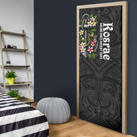 Kosrae Nautical Heritage Door Cover Polynesian Tribal Anchor With Plumeria Tropical Art TS04 - Polynesian Pride