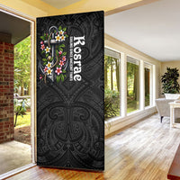 Kosrae Nautical Heritage Door Cover Polynesian Tribal Anchor With Plumeria Tropical Art TS04 - Polynesian Pride