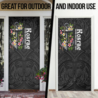 Kosrae Nautical Heritage Door Cover Polynesian Tribal Anchor With Plumeria Tropical Art TS04 - Polynesian Pride