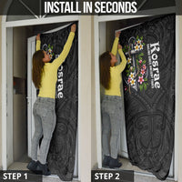 Kosrae Nautical Heritage Door Cover Polynesian Tribal Anchor With Plumeria Tropical Art TS04 - Polynesian Pride