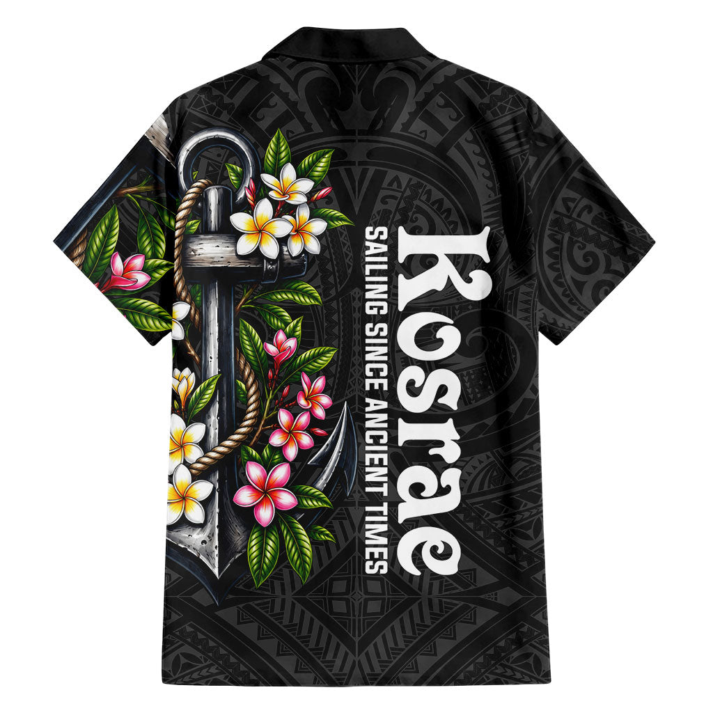 Kosrae Nautical Heritage Family Matching Mermaid Dress and Hawaiian Shirt Polynesian Tribal Anchor With Plumeria Tropical Art