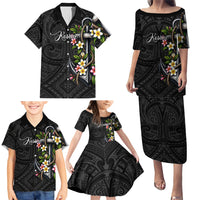 Kosrae Nautical Heritage Family Matching Puletasi and Hawaiian Shirt Polynesian Tribal Anchor With Plumeria Tropical Art TS04 - Polynesian Pride