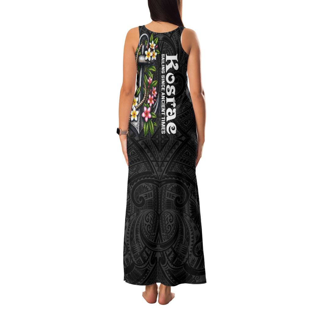 Kosrae Nautical Heritage Family Matching Tank Maxi Dress and Hawaiian Shirt Polynesian Tribal Anchor With Plumeria Tropical Art TS04 - Polynesian Pride