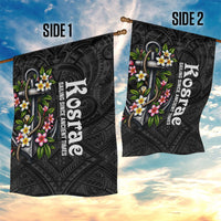 Kosrae Nautical Heritage Garden Flag Polynesian Tribal Anchor With Plumeria Tropical Art TS04 - Polynesian Pride