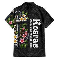 Kosrae Nautical Heritage Hawaiian Shirt Polynesian Tribal Anchor With Plumeria Tropical Art
