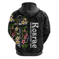 Kosrae Nautical Heritage Hoodie Polynesian Tribal Anchor With Plumeria Tropical Art TS04 - Polynesian Pride