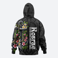 Kosrae Nautical Heritage Hoodie Polynesian Tribal Anchor With Plumeria Tropical Art TS04 - Polynesian Pride