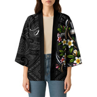 Kosrae Nautical Heritage Kimono Polynesian Tribal Anchor With Plumeria Tropical Art TS04 - Polynesian Pride