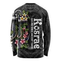 Kosrae Nautical Heritage Long Sleeve Shirt Polynesian Tribal Anchor With Plumeria Tropical Art TS04 - Polynesian Pride