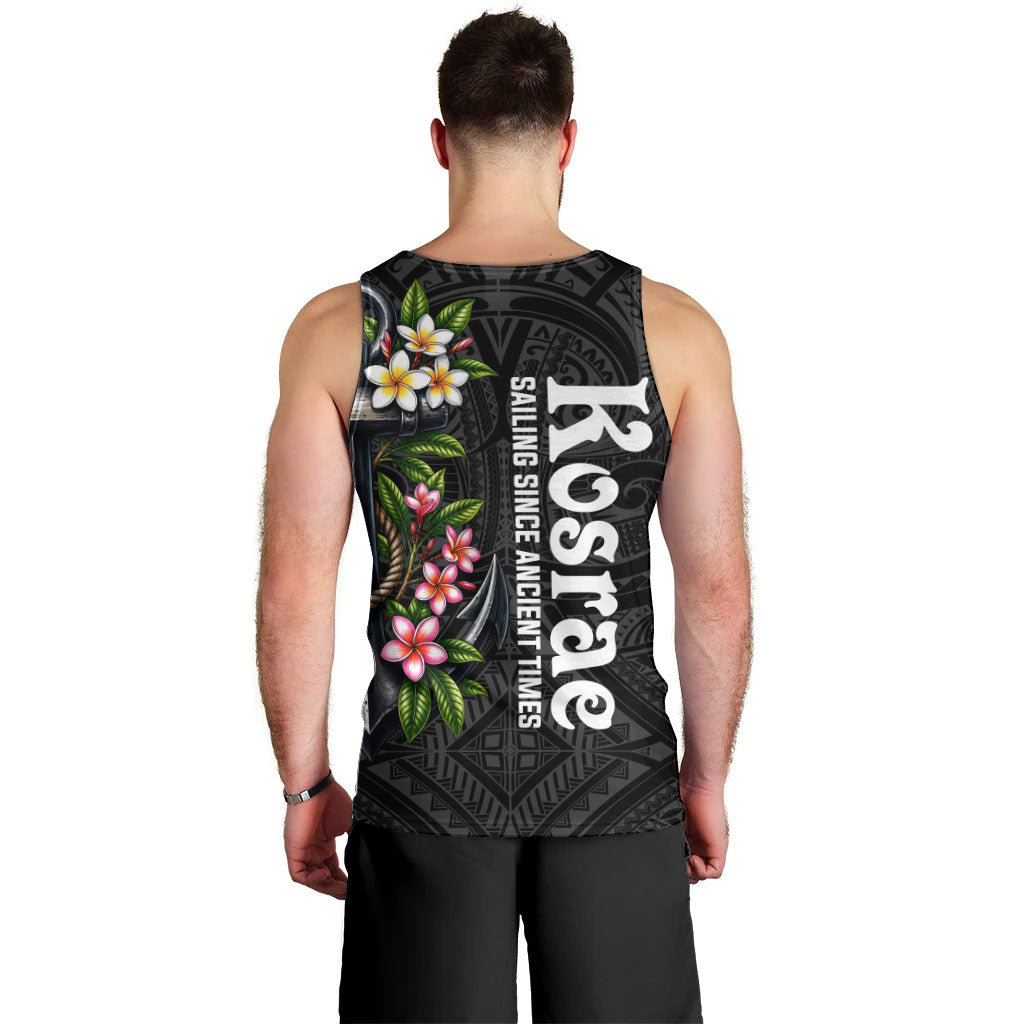 Kosrae Nautical Heritage Men Tank Top Polynesian Tribal Anchor With Plumeria Tropical Art TS04 - Polynesian Pride