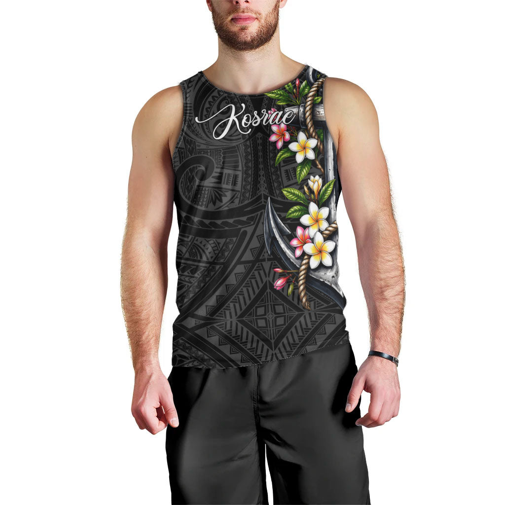Kosrae Nautical Heritage Men Tank Top Polynesian Tribal Anchor With Plumeria Tropical Art TS04 - Polynesian Pride