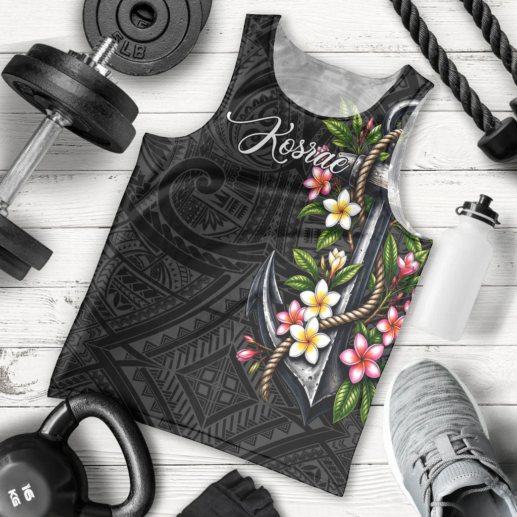 Kosrae Nautical Heritage Men Tank Top Polynesian Tribal Anchor With Plumeria Tropical Art TS04 - Polynesian Pride