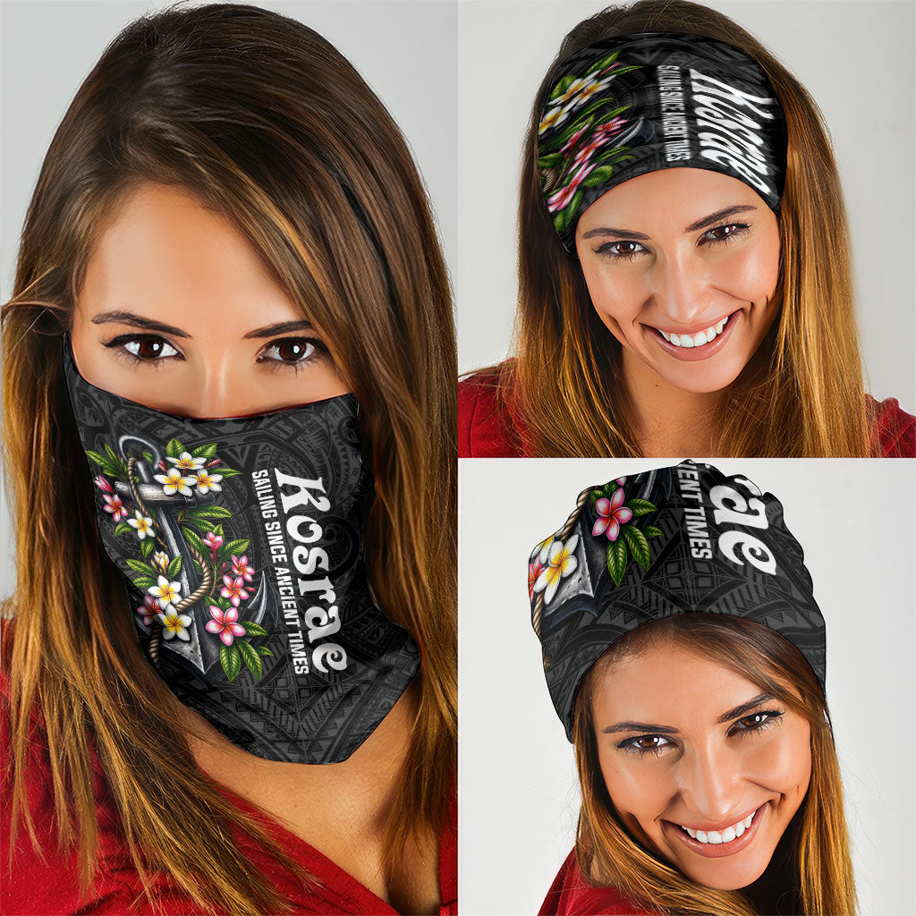 Kosrae Nautical Heritage Neck Gaiter Polynesian Tribal Anchor With Plumeria Tropical Art TS04 - Polynesian Pride