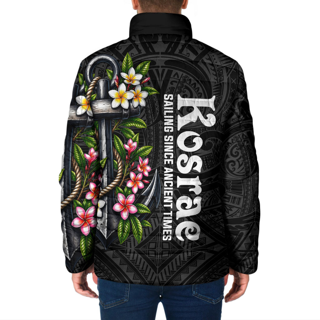 Kosrae Nautical Heritage Padded Jacket Polynesian Tribal Anchor With Plumeria Tropical Art TS04 - Polynesian Pride