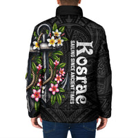 Kosrae Nautical Heritage Padded Jacket Polynesian Tribal Anchor With Plumeria Tropical Art TS04 - Polynesian Pride
