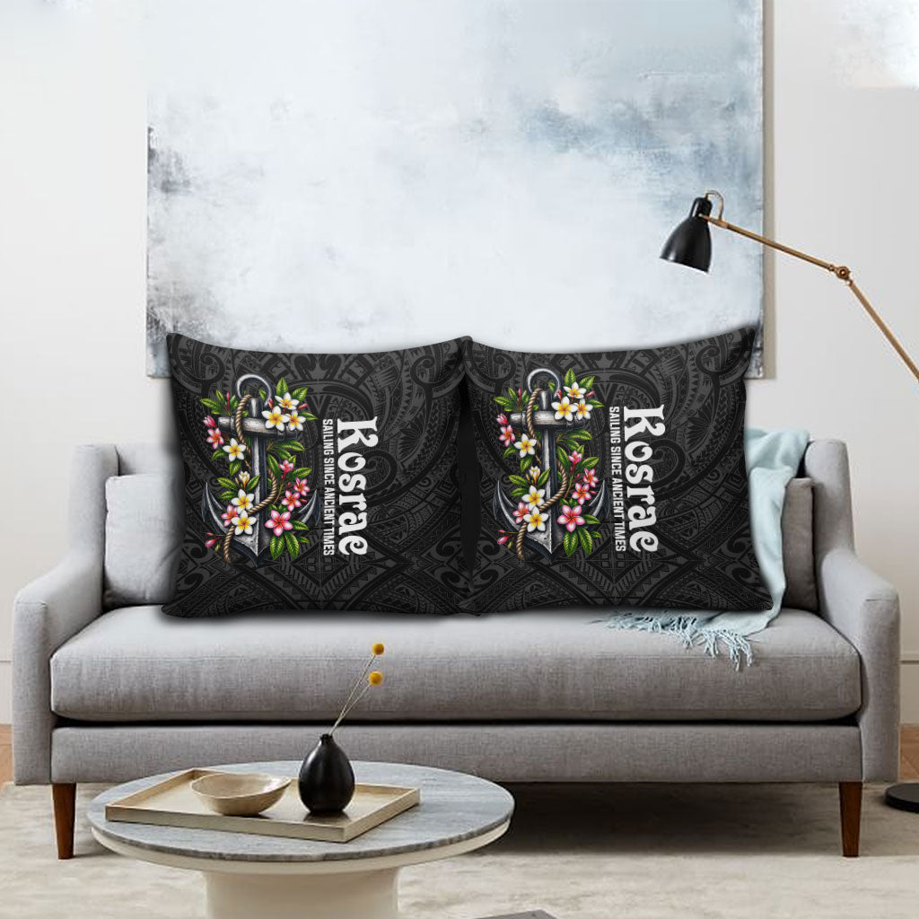 Kosrae Nautical Heritage Pillow Cover Polynesian Tribal Anchor With Plumeria Tropical Art TS04 - Polynesian Pride