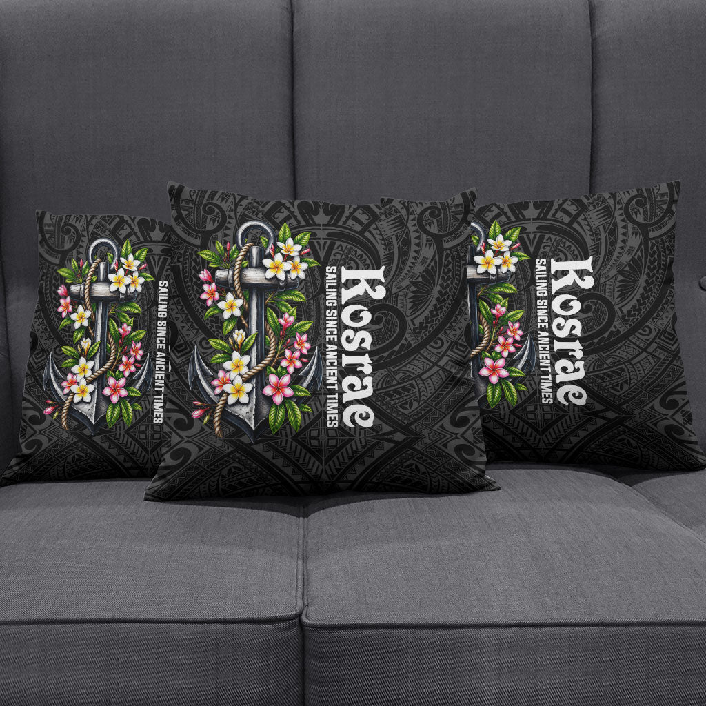 Kosrae Nautical Heritage Pillow Cover Polynesian Tribal Anchor With Plumeria Tropical Art TS04 - Polynesian Pride
