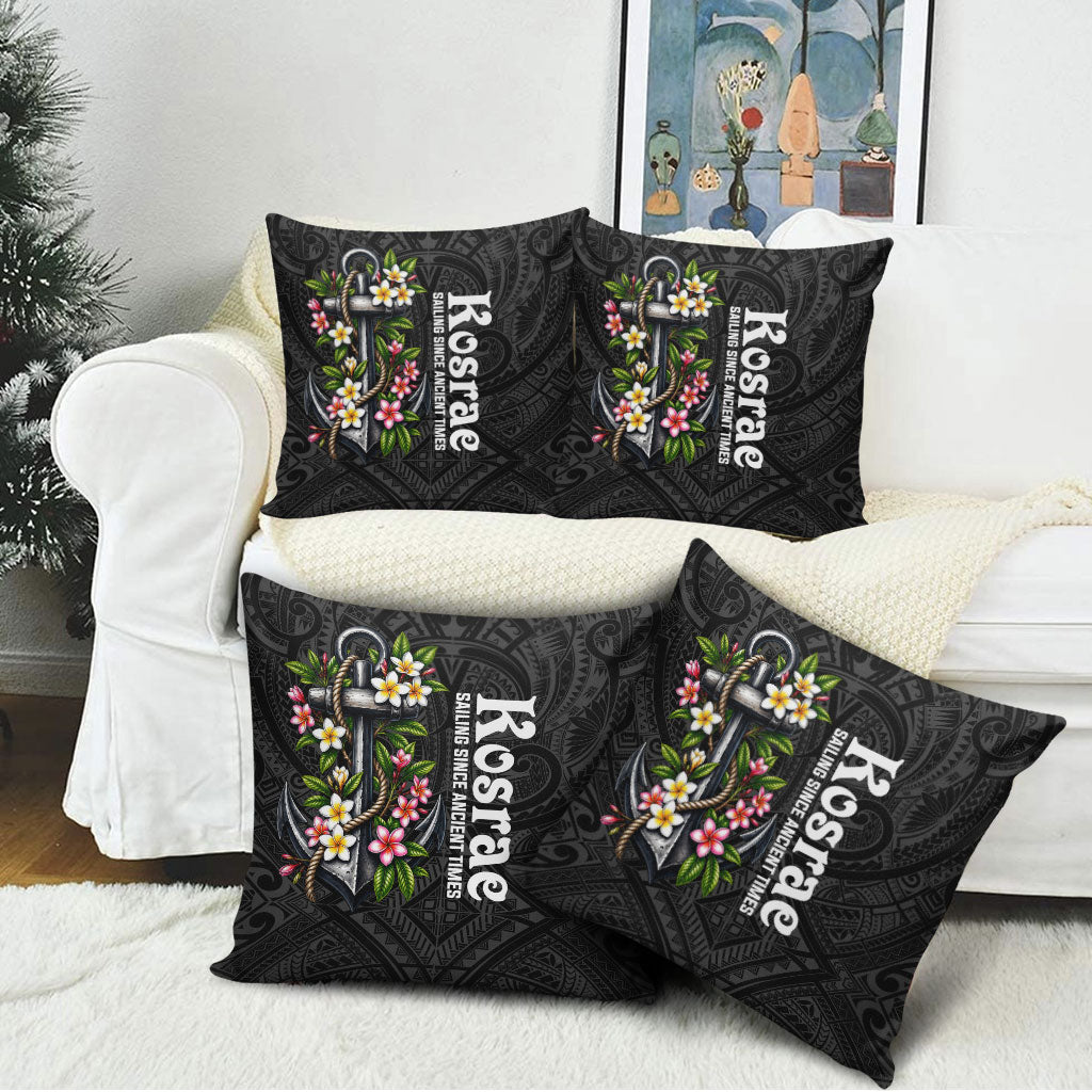 Kosrae Nautical Heritage Pillow Cover Polynesian Tribal Anchor With Plumeria Tropical Art TS04 - Polynesian Pride