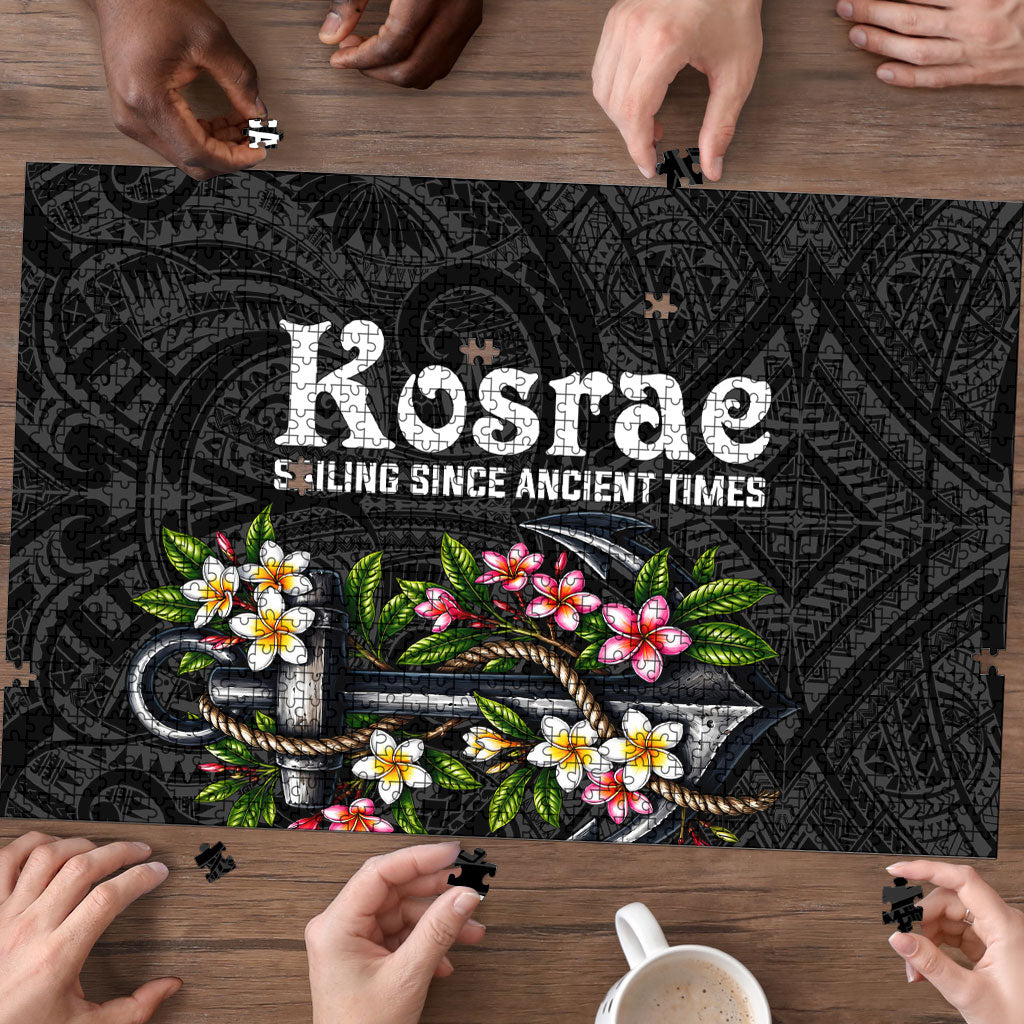 Kosrae Nautical Heritage Puzzle Polynesian Tribal Anchor With Plumeria Tropical Art TS04 - Polynesian Pride