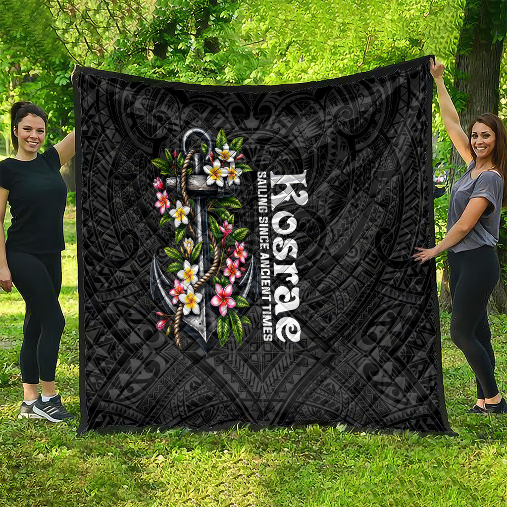 Kosrae Nautical Heritage Quilt Polynesian Tribal Anchor With Plumeria Tropical Art TS04 - Polynesian Pride