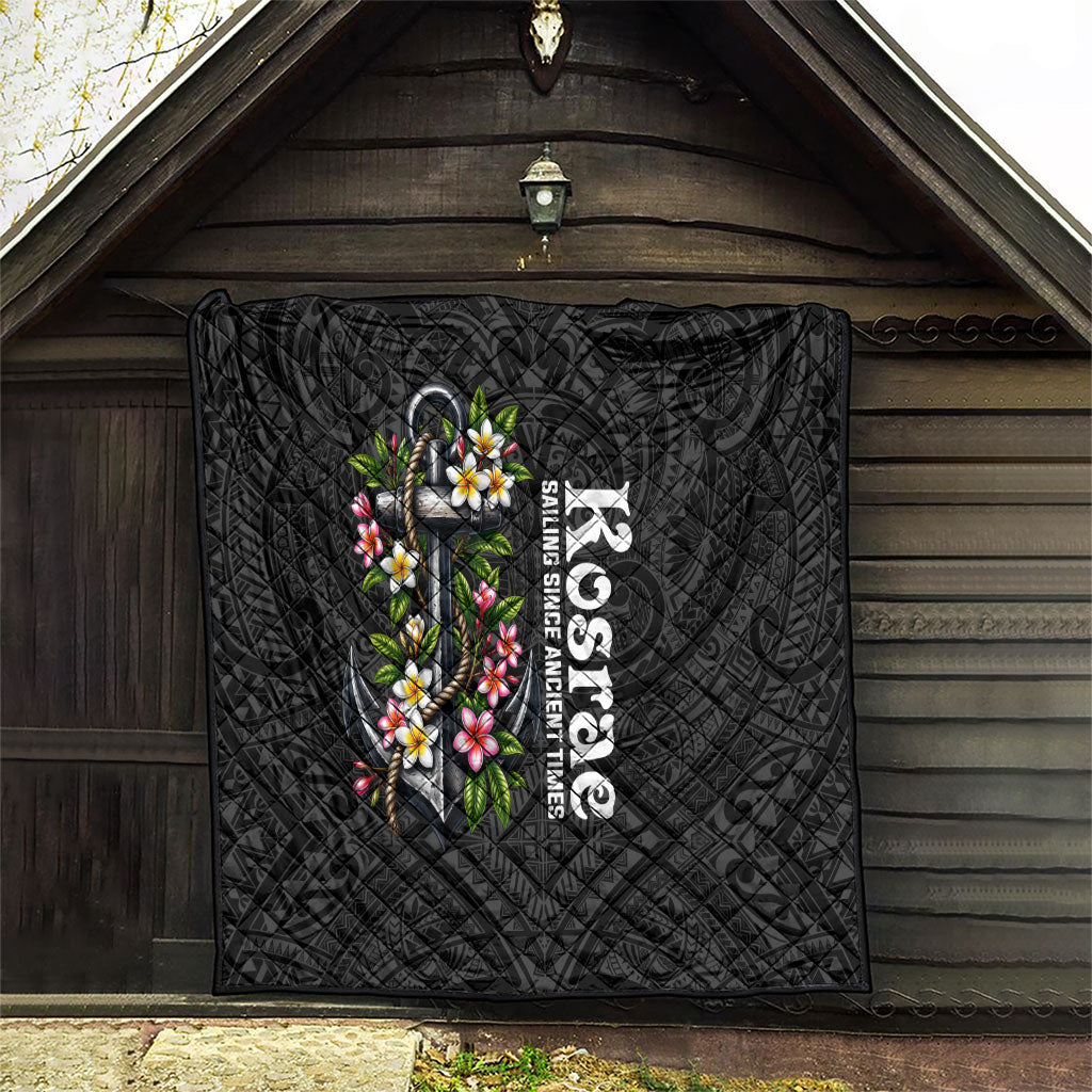 Kosrae Nautical Heritage Quilt Polynesian Tribal Anchor With Plumeria Tropical Art TS04 - Polynesian Pride