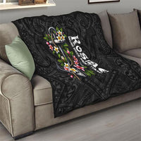 Kosrae Nautical Heritage Quilt Polynesian Tribal Anchor With Plumeria Tropical Art TS04 - Polynesian Pride