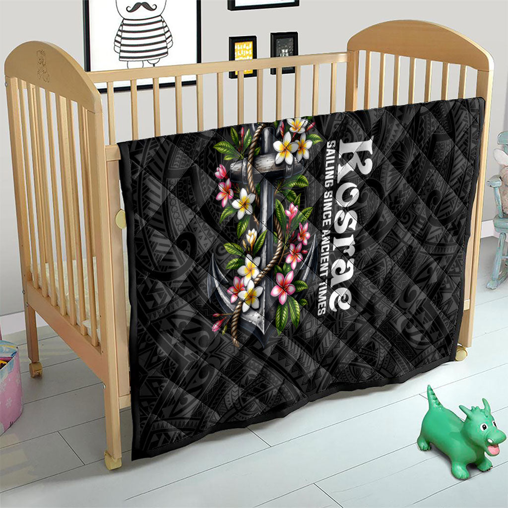 Kosrae Nautical Heritage Quilt Polynesian Tribal Anchor With Plumeria Tropical Art TS04 - Polynesian Pride