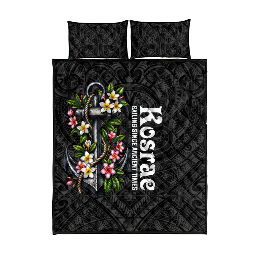 Kosrae Nautical Heritage Quilt Bed Set Polynesian Tribal Anchor With Plumeria Tropical Art TS04 - Polynesian Pride